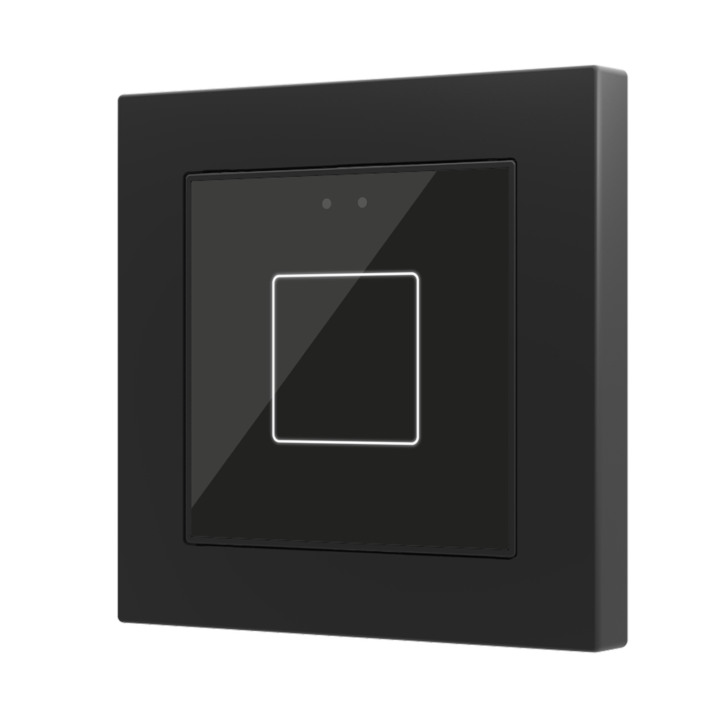 KNX Tryckknapp, Flat 55 X1 v2, 1 knapp, svart, Glas