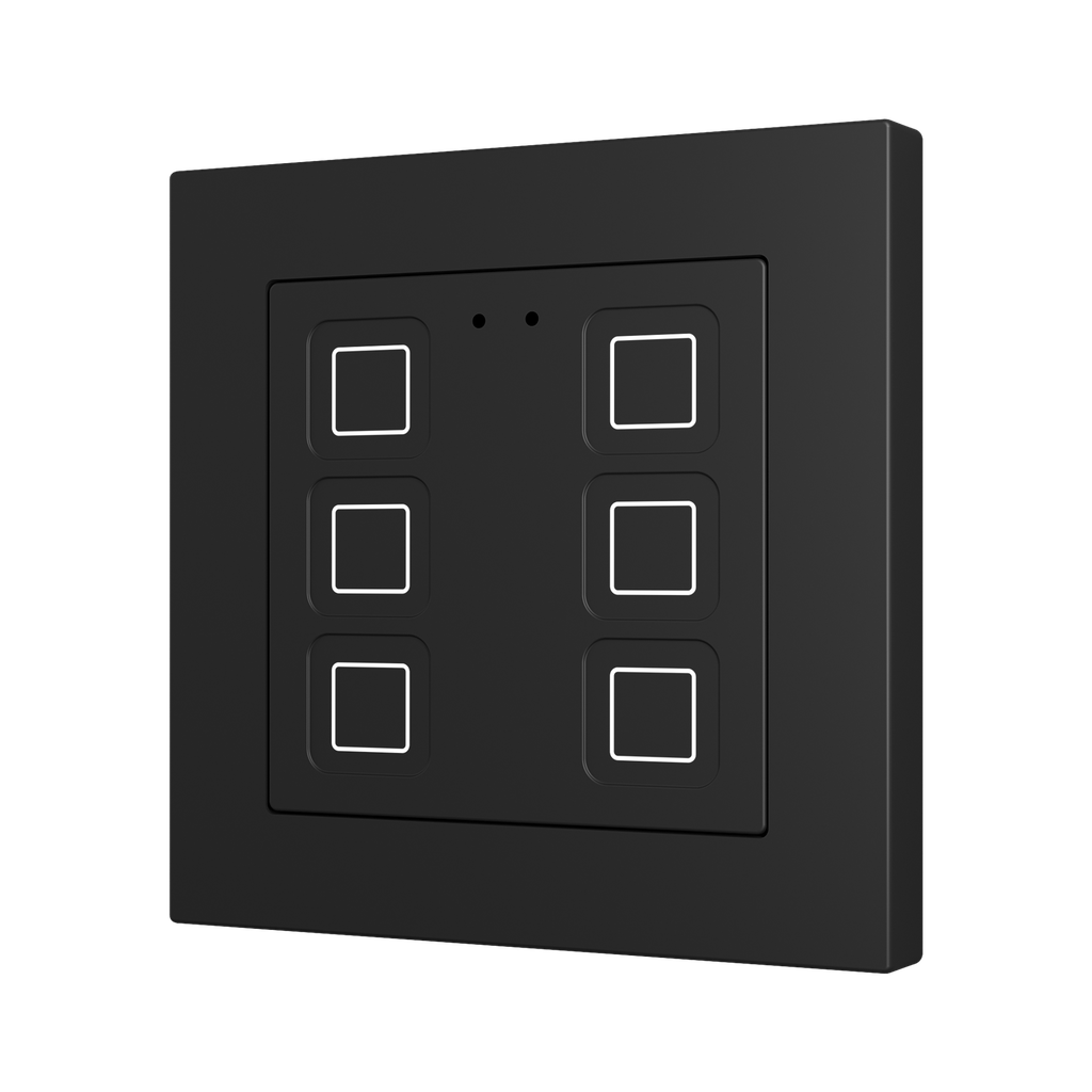 KNX Tryckknapp Tecla 55 X6, 6 knappar, svart