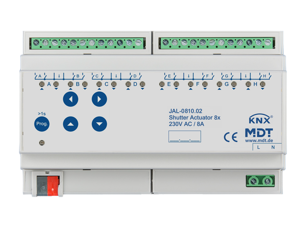 KNX Shutter Actuator 8-fold, 8SU MDRC, 8 A, 230 V AC