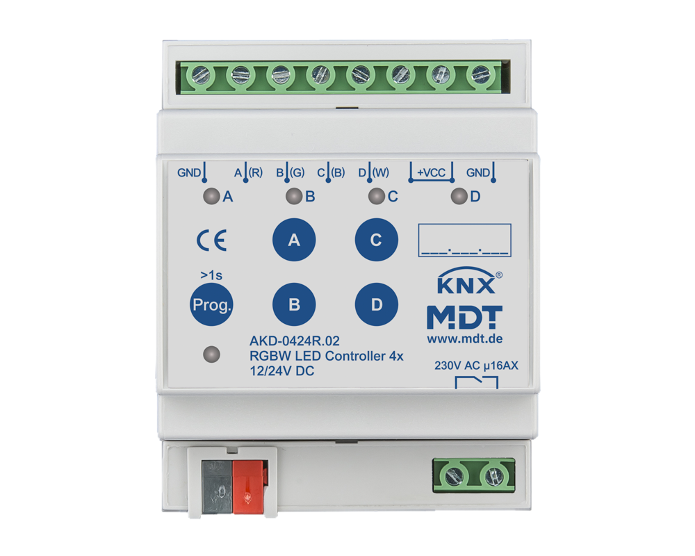 KNX LED Controller 4-channel, 4/8 A, RGBW, 4SU MDRC