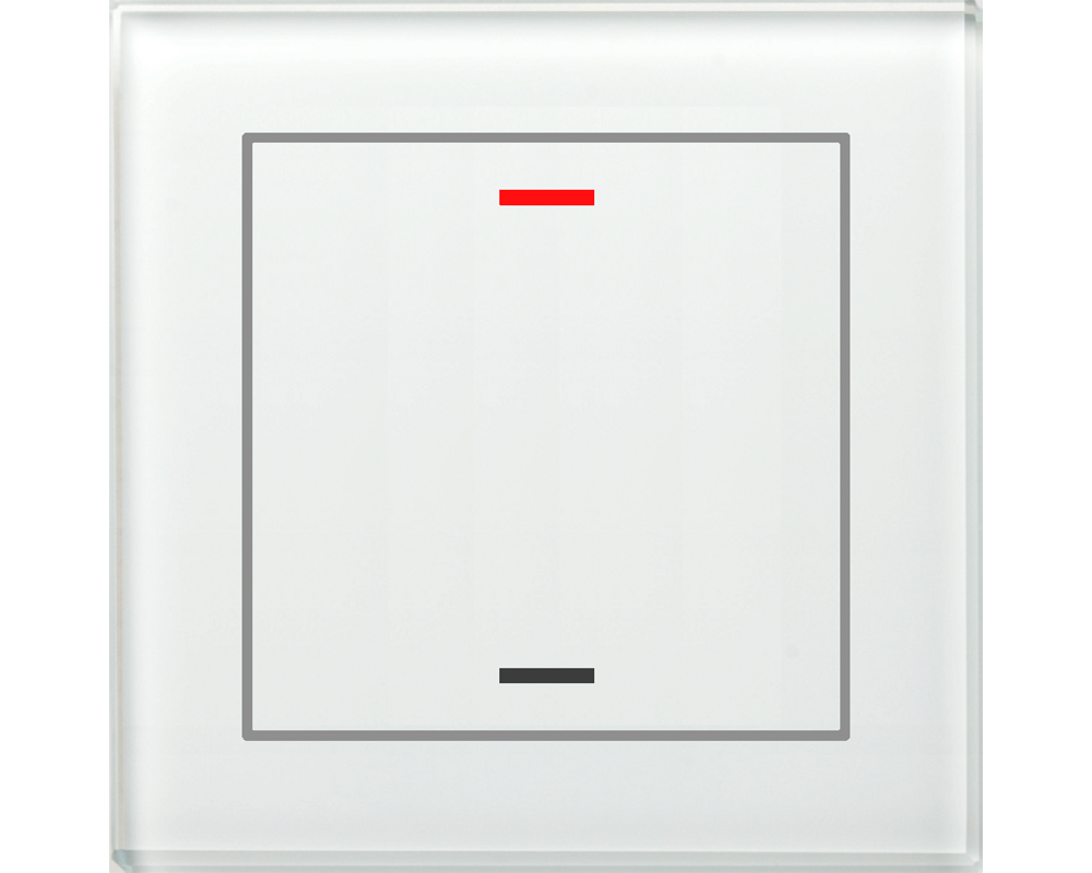 KNX Glass Push Button II Lite 1-fold, RGBW, neutral, White
