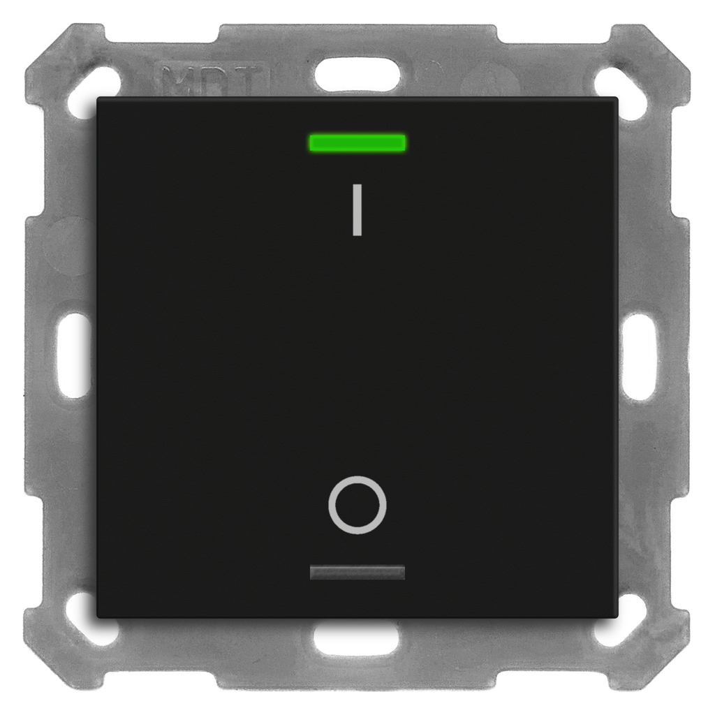 KNX Push Button Lite 55 1-fold, RGBW, switch, Black matt