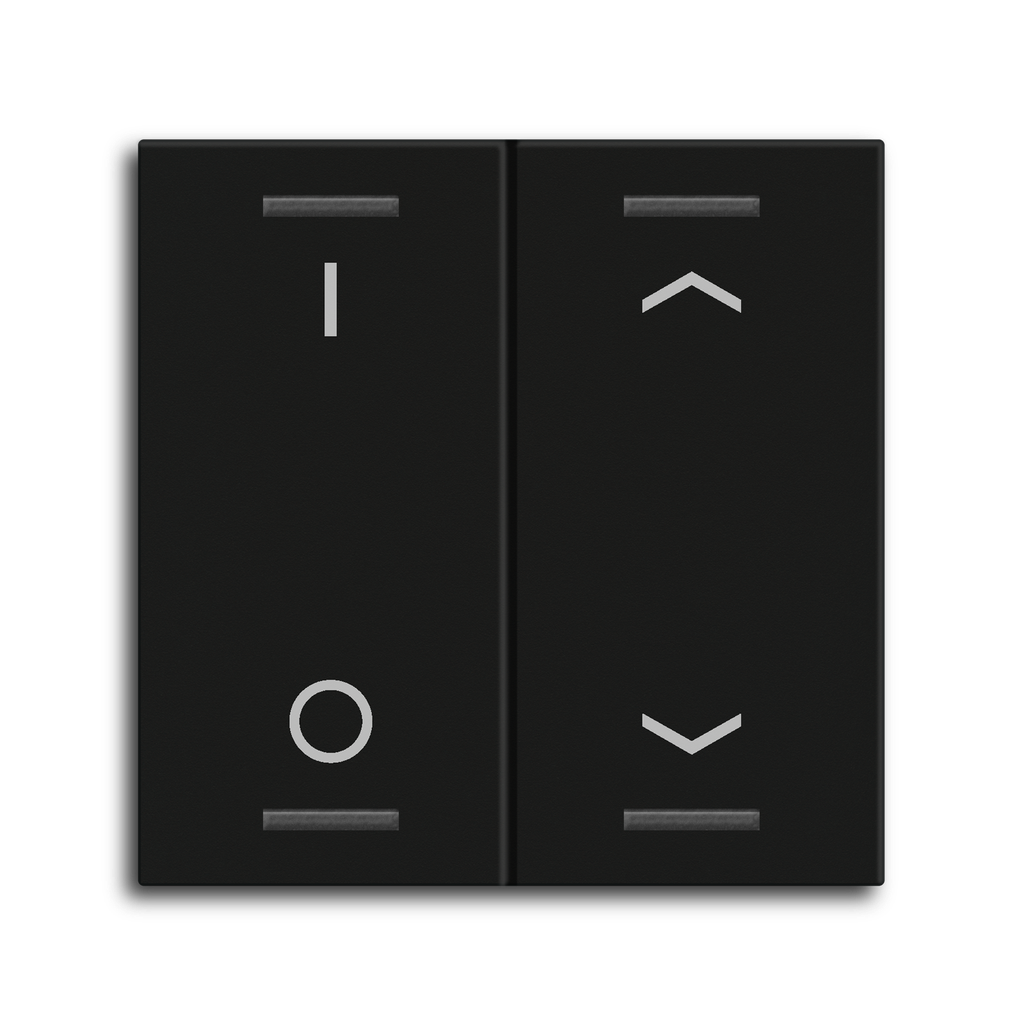 MDT Rocker for the KNX Push Button Light 55 2 gang, Black matt, switch and blinds