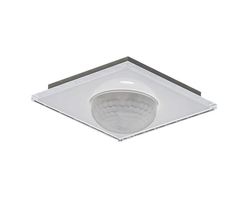 KNX Glass Presence Detector 360°, White, constant level light intensity and temperatur sensor