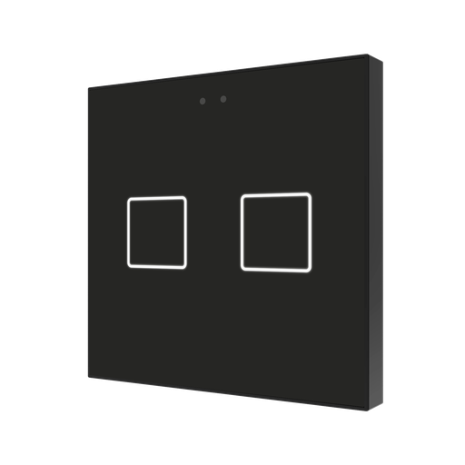 [ZVIF2V2A] KNX Tryckknapp, Flat 2 v2, 2 knappar, svart, Glas