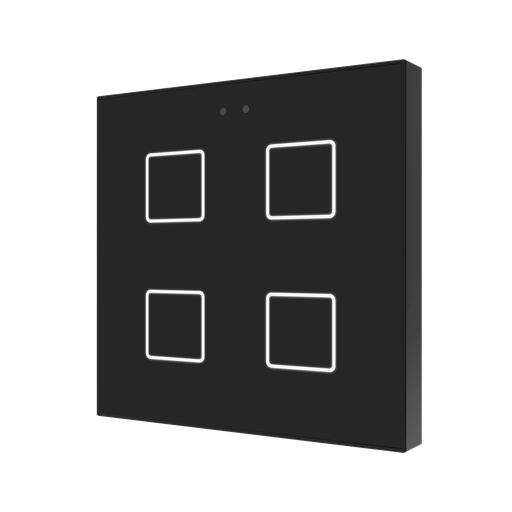 [ZVIF4V2A] KNX Tryckknapp, Flat 4 v2, 4 knappar, svart, Glas