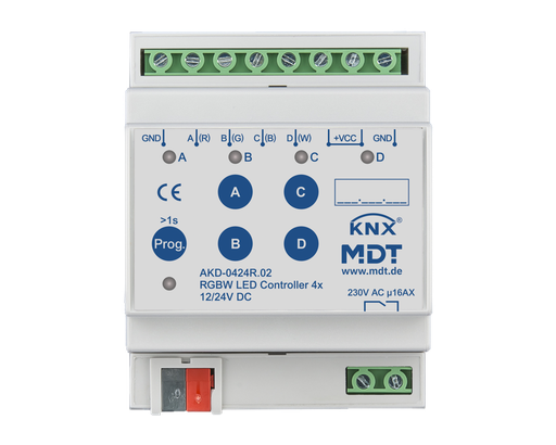[AKD-0424R.02] KNX LED Controller 4-channel, 4/8 A, RGBW, 4SU MDRC