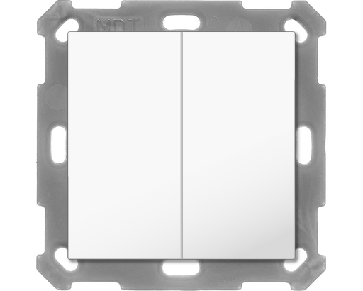 [BE-TAL55B2.01] KNX Push Button Lite 55 Basic 2 gang, neutral, White glossy finish