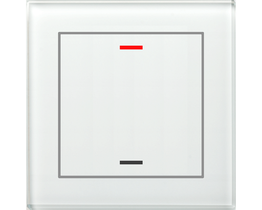 [BE-GTL10W.01] KNX Glass Push Button II Lite 1-fold, RGBW, neutral, White