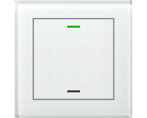 [BE-GTL1TW.01] KNX Glass Push Button II Lite 1-fold, RGBW, neutral, with temperature sensor, White