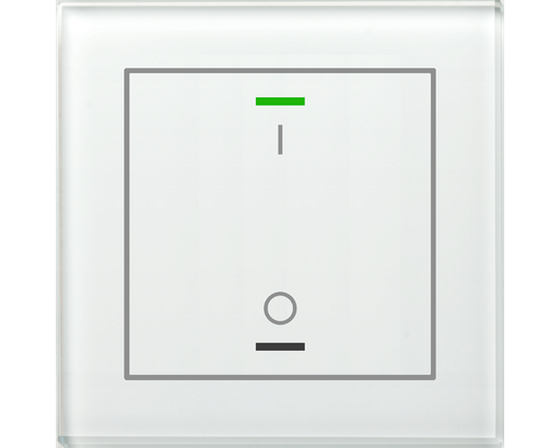 [BE-GTL1TW.B1] KNX Glass Push Button II Lite 1-fold, RGBW, switch, with temperature sensor, White