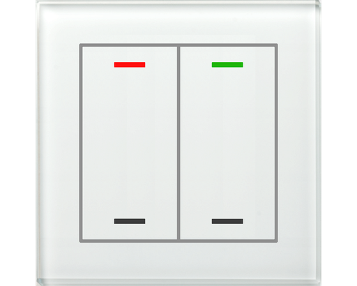 [BE-GTL20W.01] KNX Glass Push Button II Lite 2-fold, RGBW, neutral, White
