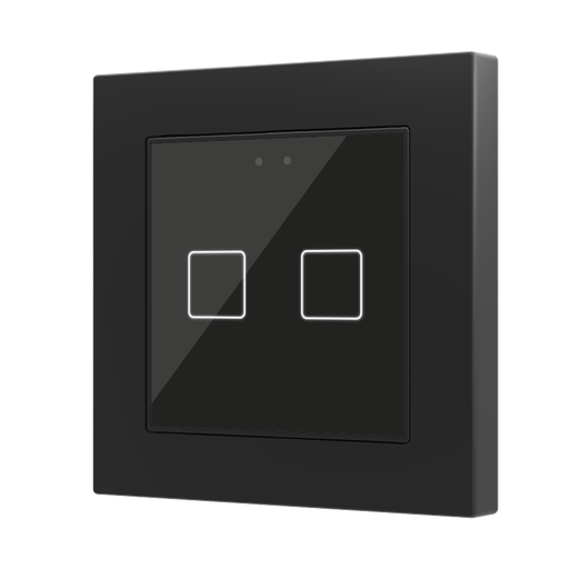 [ZVI-F55X2-A] KNX Tryckknapp, Flat 55 X2 , 2 knappar, svart, Glas