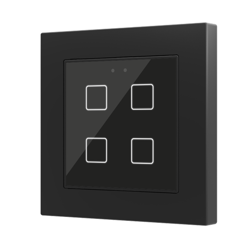 [ZVI-F55X4-A] KNX Tryckknapp, Flat 55 X4 , 4 knappar, svart, Glas