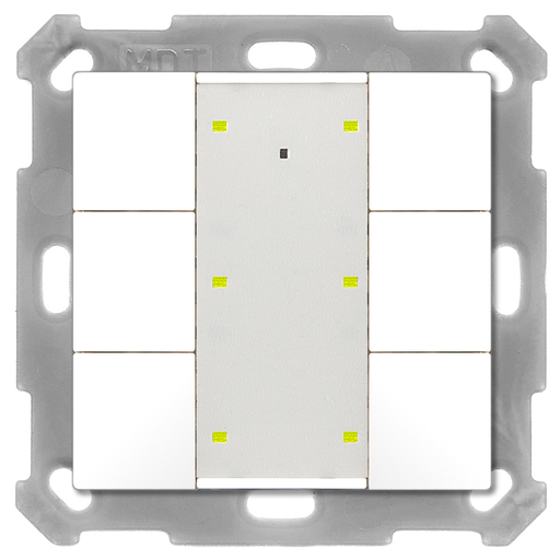 [BE-TA55P6.G2] KNX Push Button Plus 55 6-fold, White glossy finish