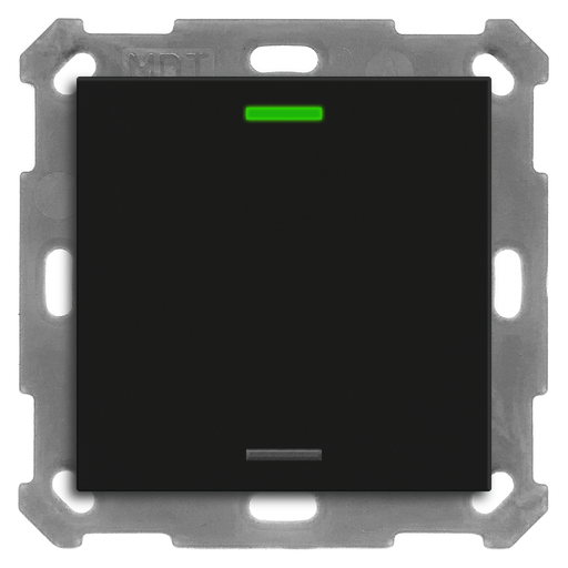 [BE-TAL55T106.01] KNX Push Button Lite 55 1 gang, RGBW, neutral, with temperature sensor, Black matt