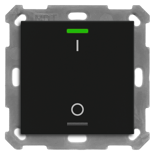 [BE-TAL55T106.B1] KNX Push Button Lite 55 1 gang, RGBW, switch, with temperature sensor, Black matt