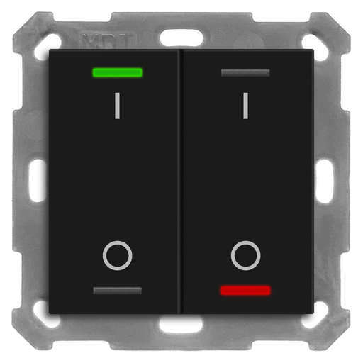 [BE-TAL55T206.B1] KNX Push Button Lite 55 2 gang, RGBW, switch, with temperature sensor, Black matt