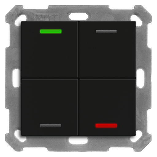 [BE-TAL55T406.01] KNX Push Button Lite 55 4 gang, RGBW, neutral, with temperature sensor, Black matt