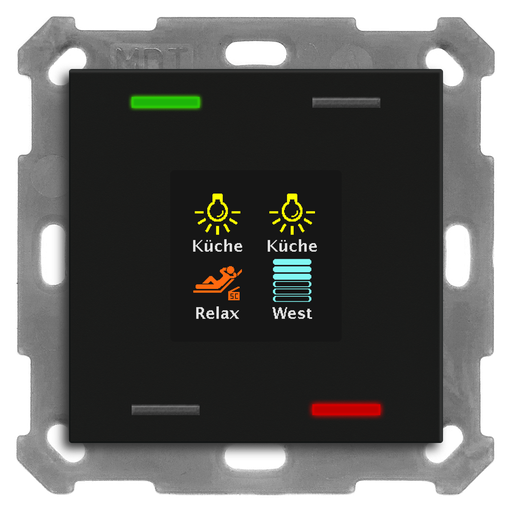 [BE-TAS550406.01] KNX Push Button Smart 55 4-fold with colour display, Black matt