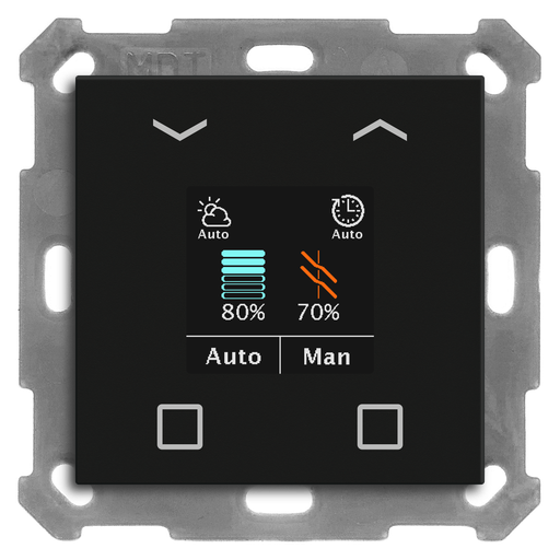 [BE-JTA550406.01] KNX Blind Push Button Smart 55 4-fold with colour display, Black matt