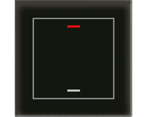 [BE-GTL10S.01S] KNX Glass Push Button II Lite 1-fold, RGBW, neutral, Black
