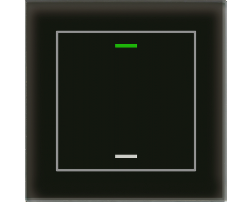 [BE-GTL1TS.01S] KNX Glass Push Button II Lite 1-fold, RGBW, neutral, with temperature sensor, Black