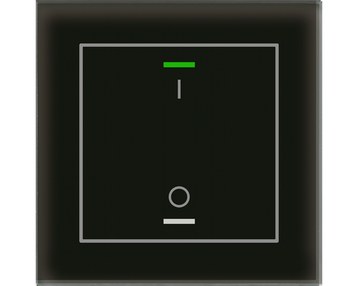 [BE-GTL1TS.B1S] KNX Glass Push Button II Lite 1-fold, RGBW, switch, with temperature sensor, Black