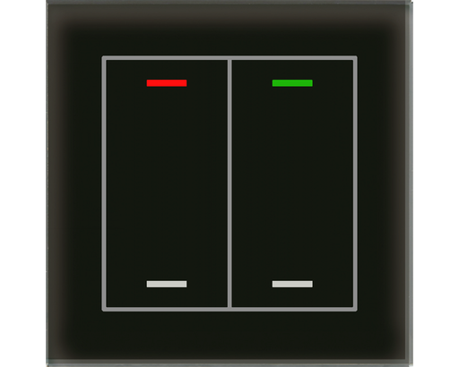 [BE-GTL20S.01S] KNX Glass Push Button II Lite 2-fold, RGBW, neutral, Black