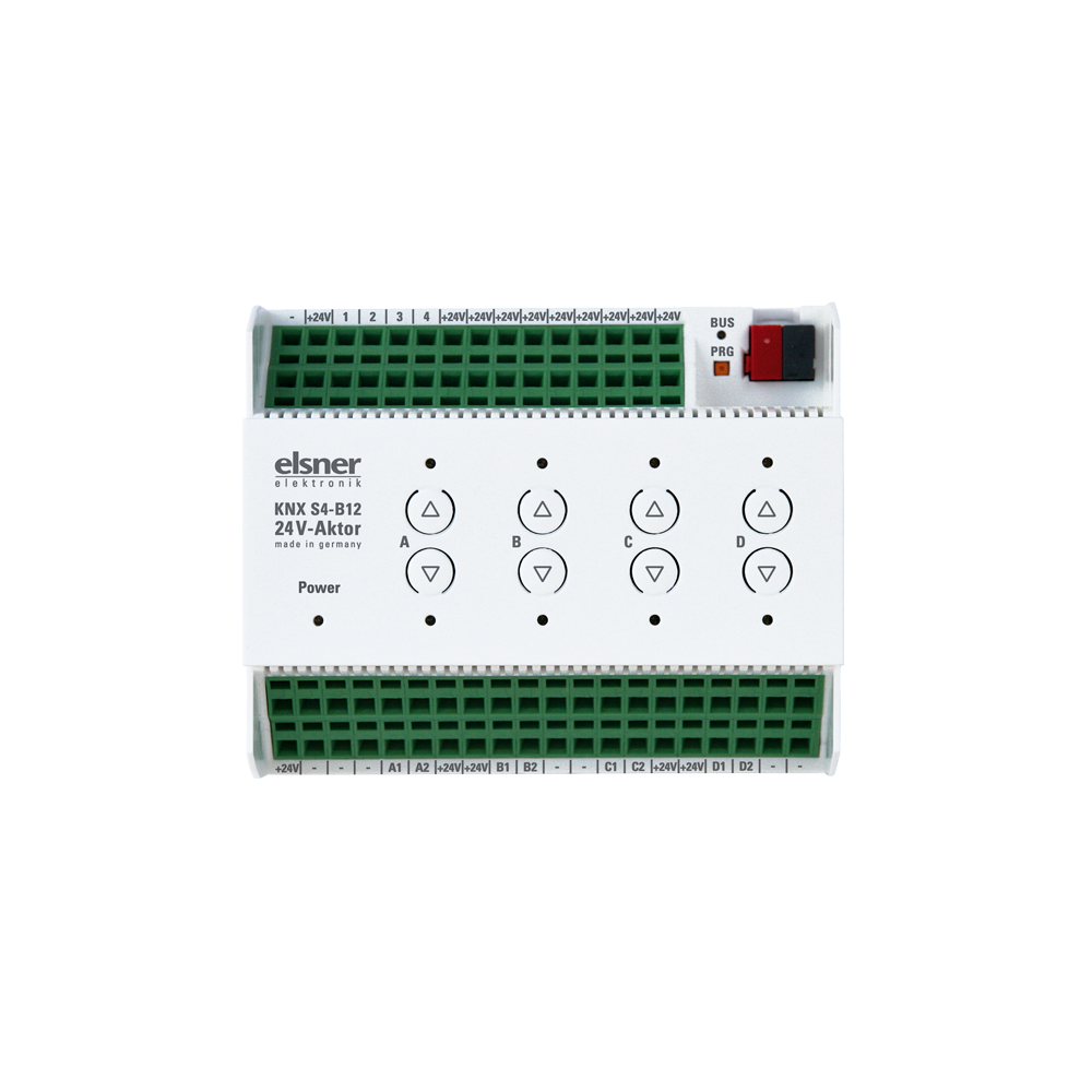 KNX Jalusiaktor, S4-B12, 24V, 4 utgångar + 12 in 