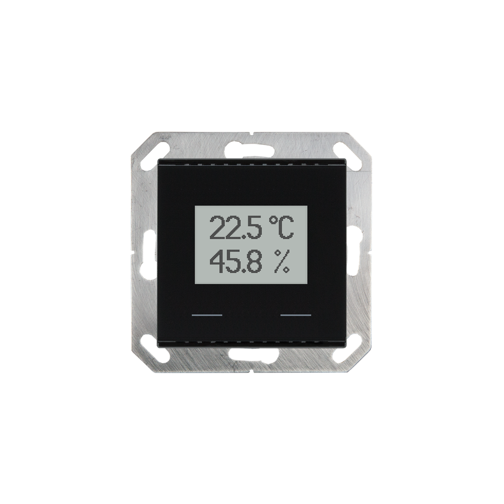 KNX Termostat/fukt, KNX TH-UP Touch, med display, svart