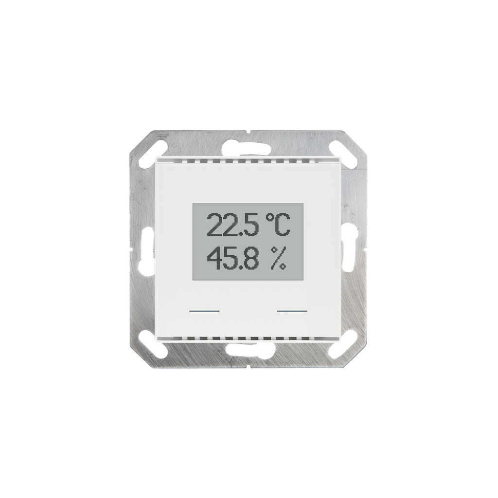 KNX Termostat/fukt, KNX TH-UP Touch, med display, renvit