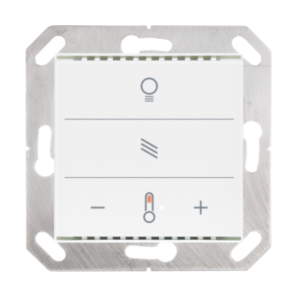 KNX Tryckknapp, Cala MultiTouch T, knapp för belysning/jalusi/temp, glas, renvit