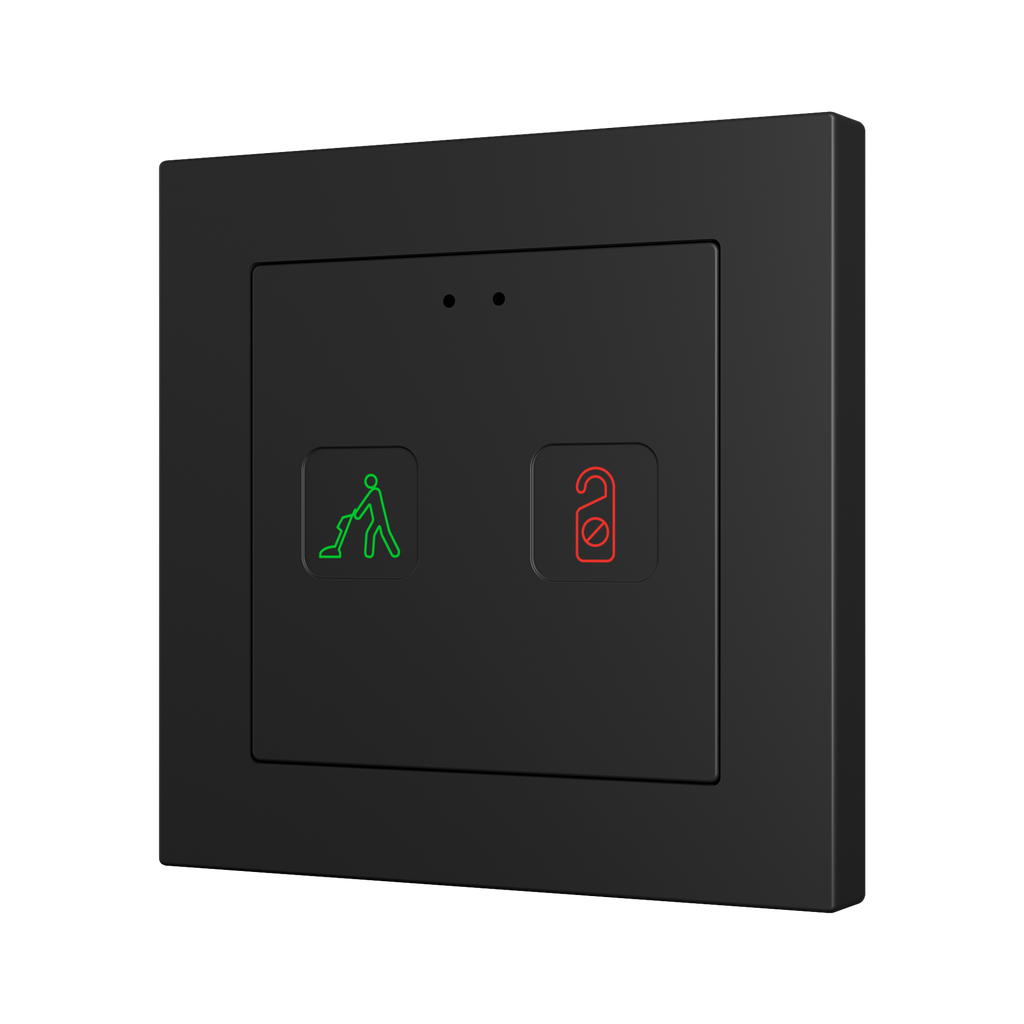 KNX Tryckknapp Tecla 55 X2, 2 knappar, DND/MUR, svart