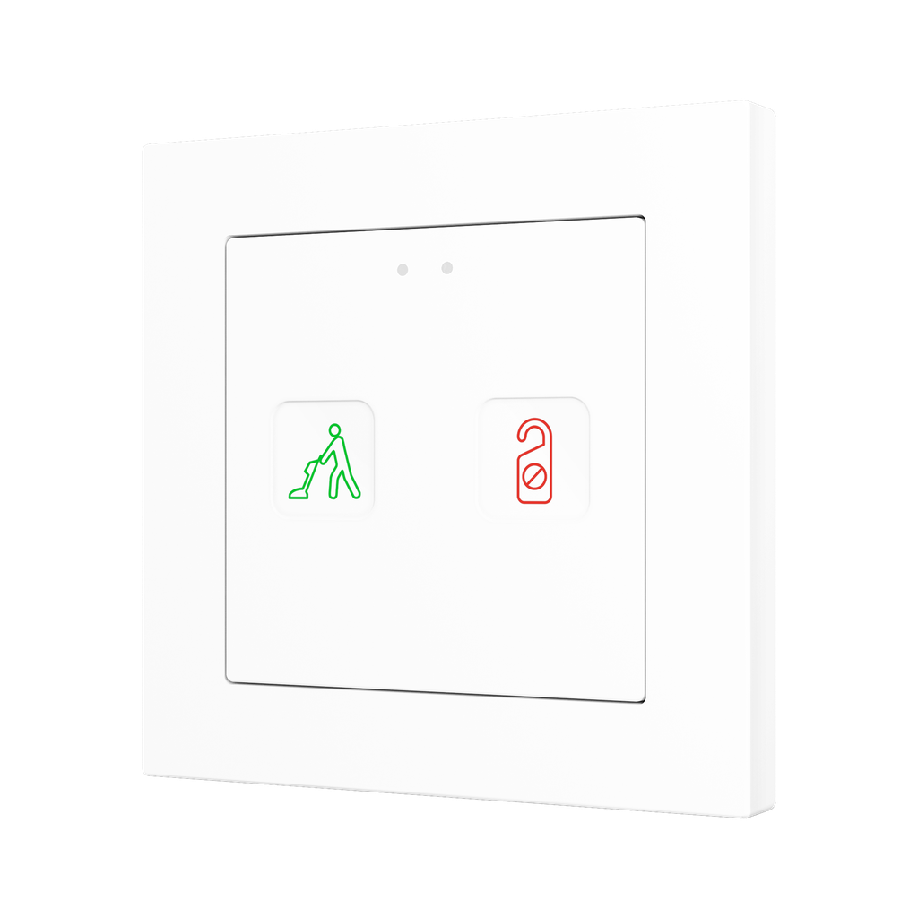 KNX Tryckknapp Tecla 55 X2, 2 knappar, DND/MUR, vit