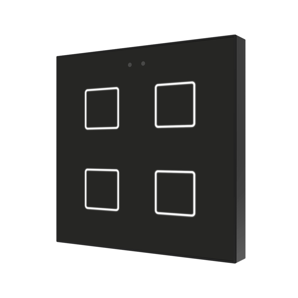 Tryckknapp Flat X4 svart