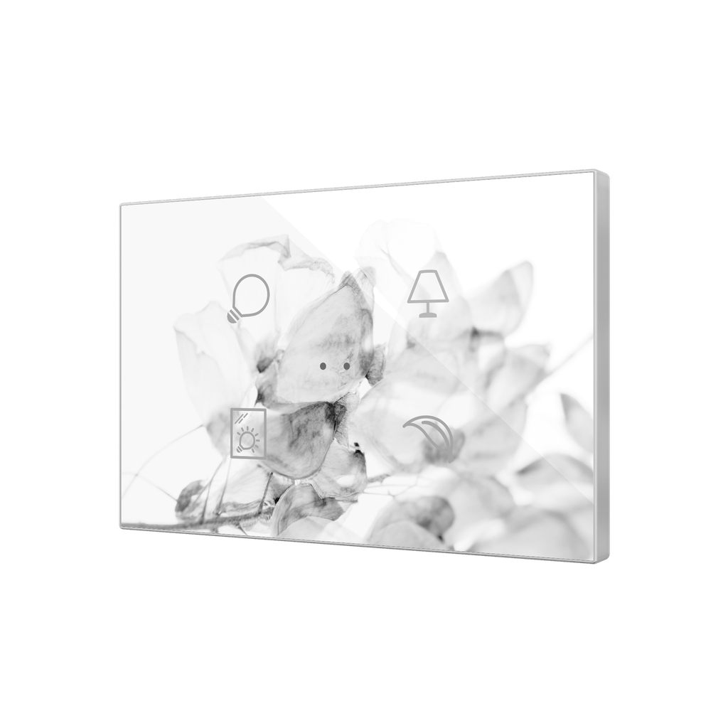 KNX Tryckknapp, Flat XL X4, 4 knappar, design, Glas