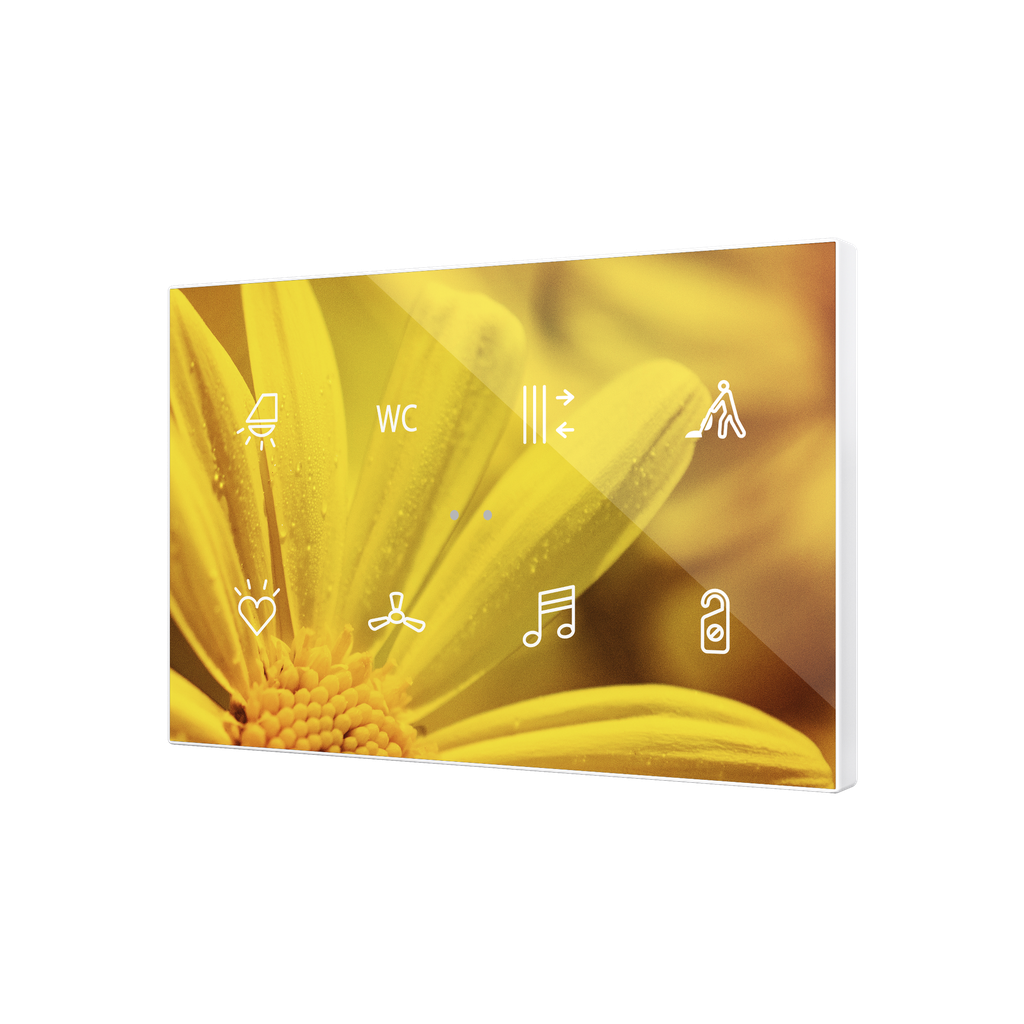 KNX Tryckknapp, Flat XL X8, 8 knappar, design, Glas