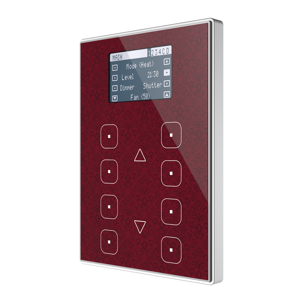 KNX Tryckknapp, TMDVP, termostat och display, design, alu/svart (VIEW)