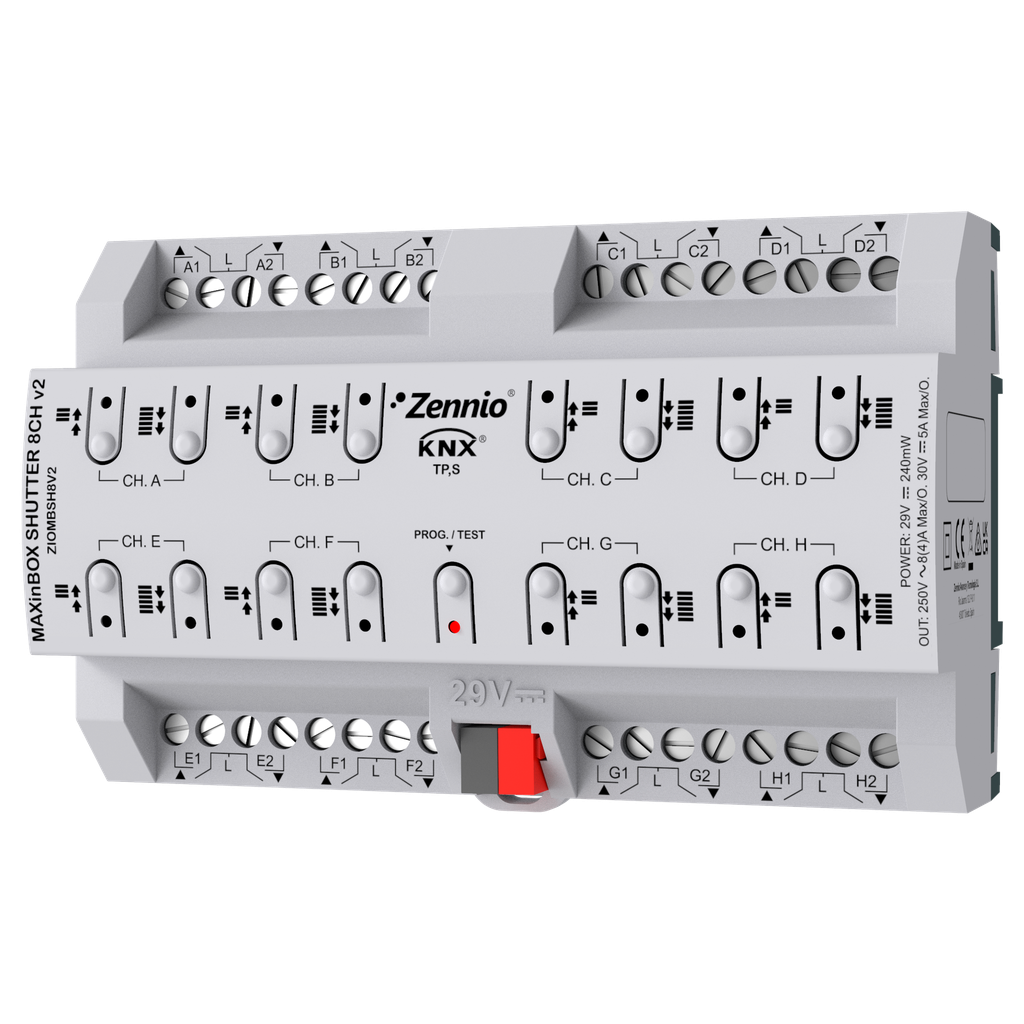 KNX Jalusiaktor, MAXinBOX v2, 8x 230V