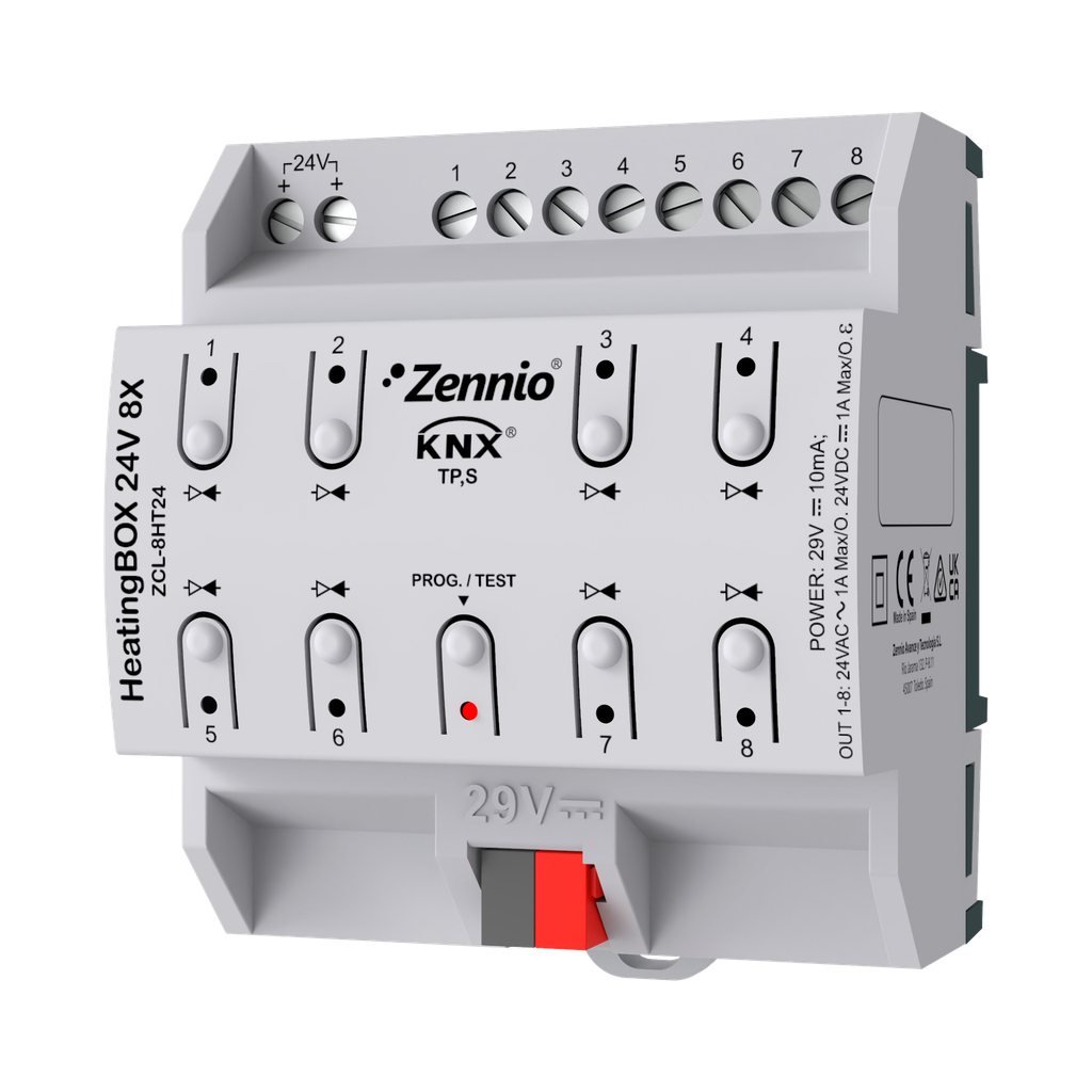 KNX Värmeaktor, HeatingBOX 24V, 8 utgångar