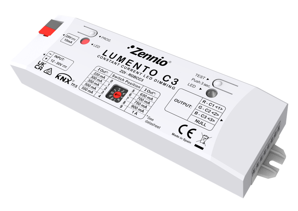 KNX Dimmeraktor RGB/LED, Lumento C3, PWM, konstantström (limpa)