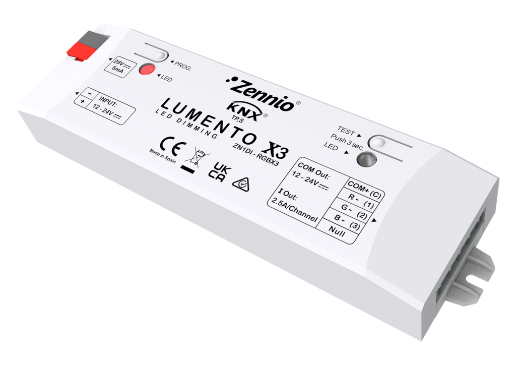 KNX Dimmeraktor RGB/LED, Lumento X3, PWM, konstantspänning (limpa)