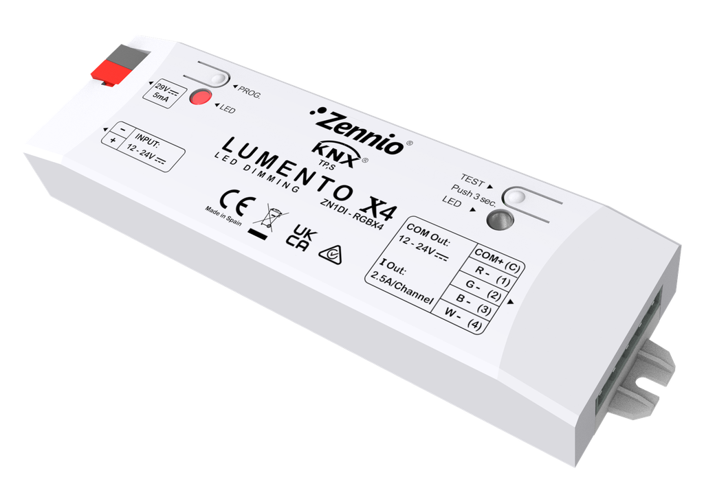 KNX Dimmeraktor RGBW/LED, Lumento X4, PWM, konstantspänning (limpa)
