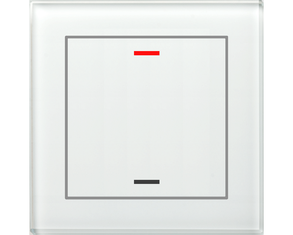 T-knapp Glas II Lite 1k Vit