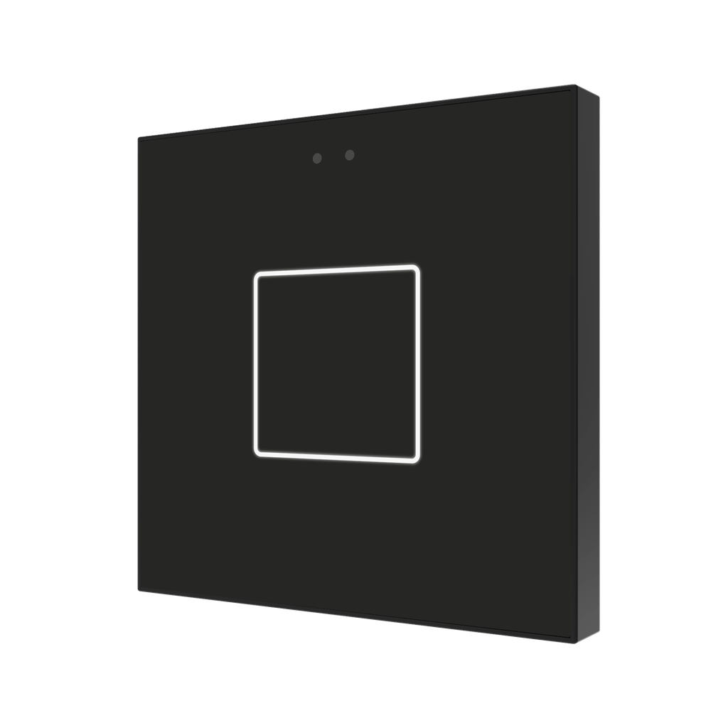 KNX Tryckknapp, Flat 1, 1 knapp, svart, Glas