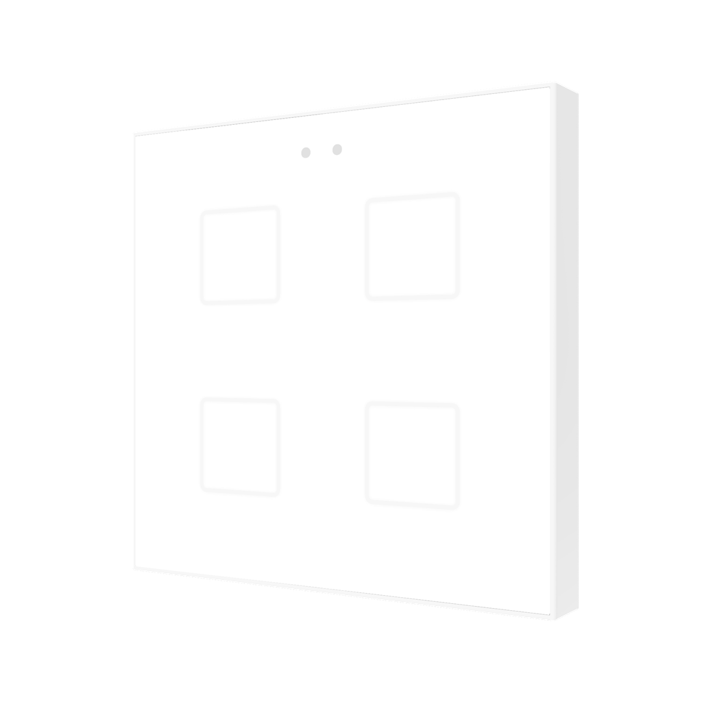 Flat 4 vT. Glass capacitive push button with temperature probe - 4 button - Gloss White
