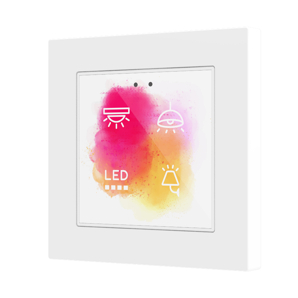 KNX Tryckknapp, Flat 55 X4 vT , 4 knappar, design, Glas