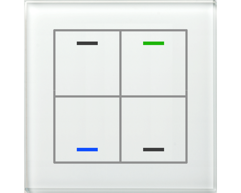 T-knapp Glas II Lite 4k Vit