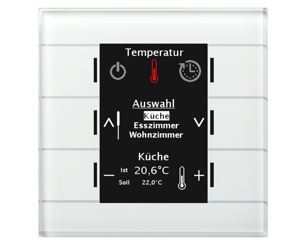 Tryckknapp Glas Smart 6k Vit